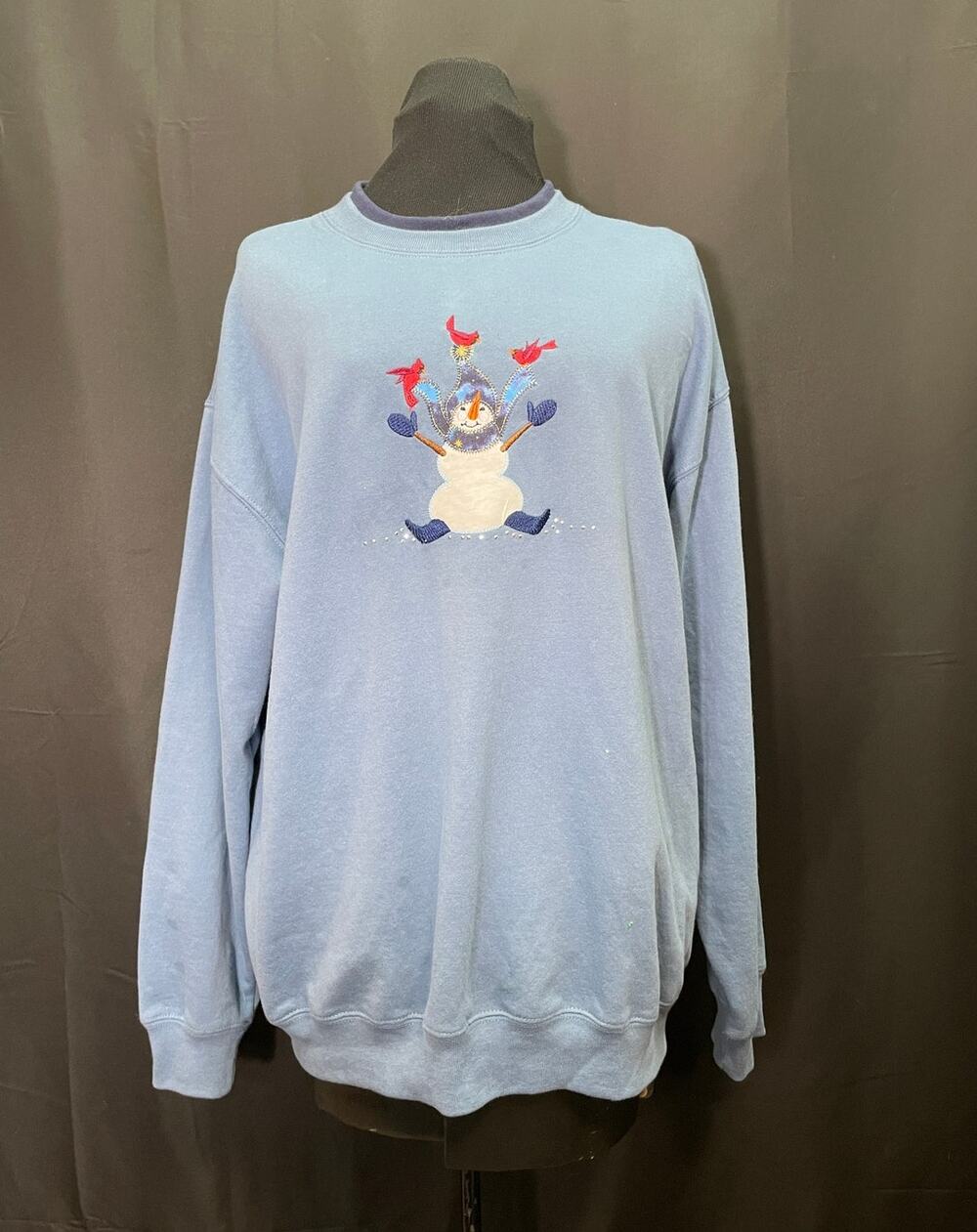 Vintage Holiday Snowman Cardinals Sweatshirt Winter Christmas MC Sportswear LG